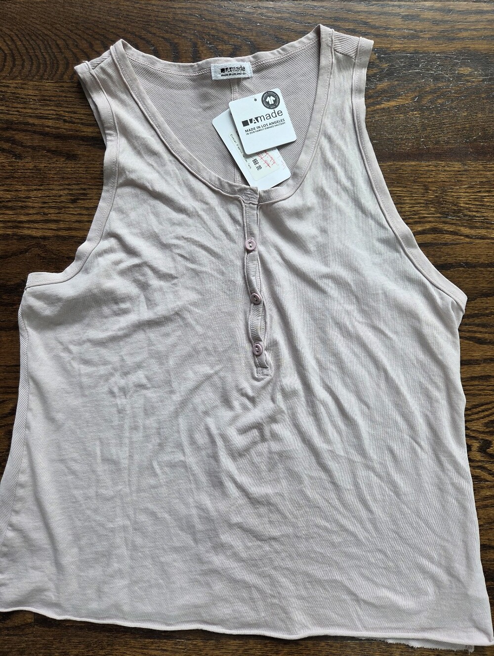 LAmade Elysian Organic Henly Tank In Soft Putty Color‎